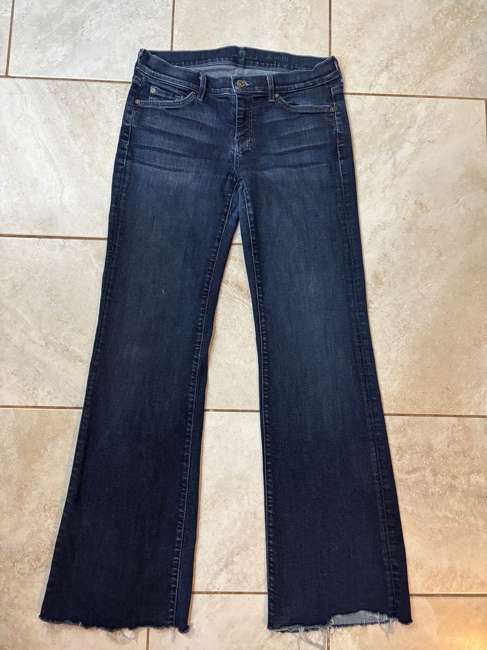 7 For All Mankind Dark Indigo Flare Jeans